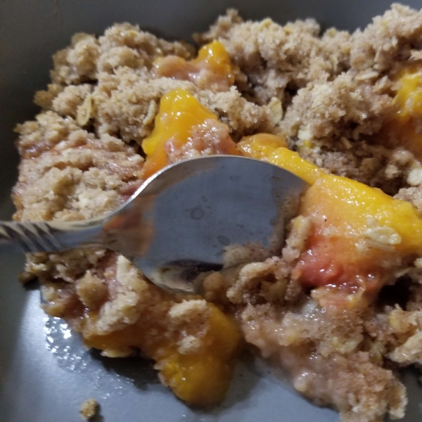 Peach Crisp with Canned Peaches