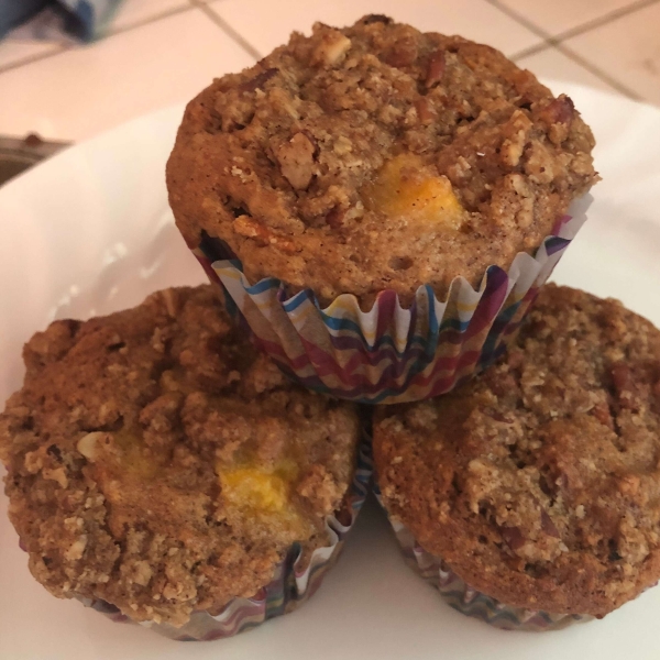Whole Grain Carrot Peach Muffins