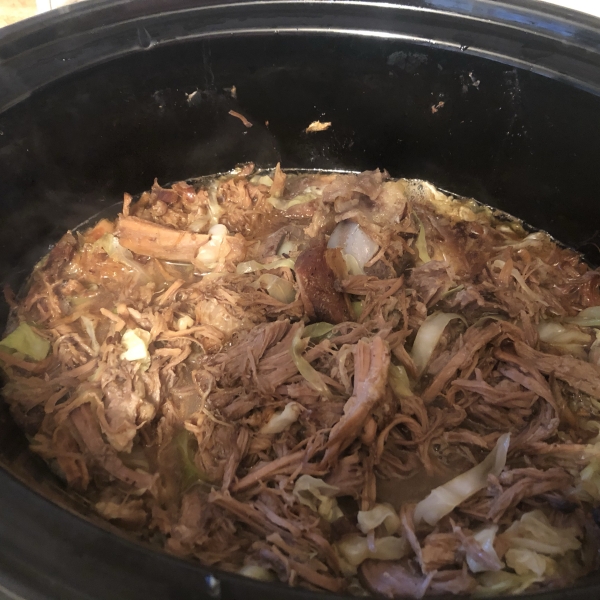 Homestyle Kalua Pork with Cabbage in a Slow Cooker