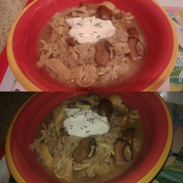 Chicken, Mushroom, and Rice Soup