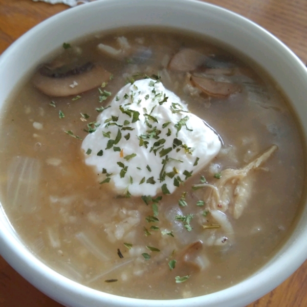 Chicken, Mushroom, and Rice Soup