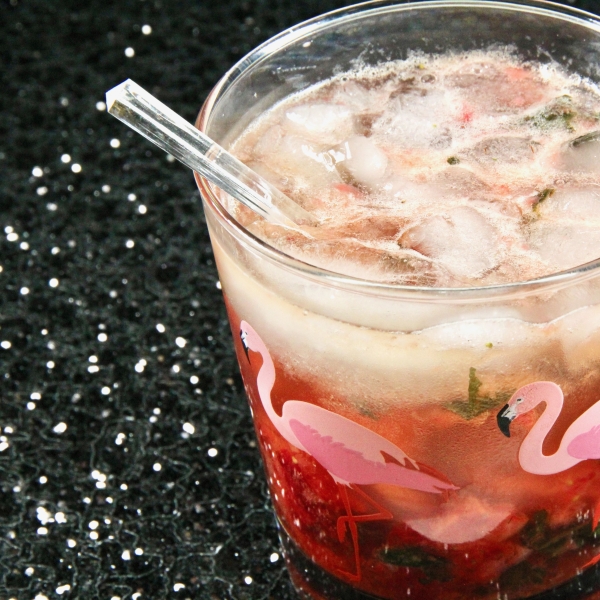 Strawberry Basil Bourbon Smash