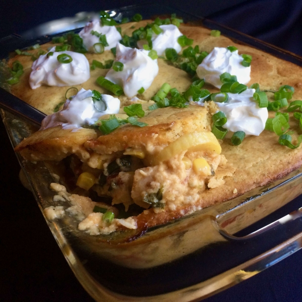 Southwestern Chicken, Squash, and Cornbread Casserole