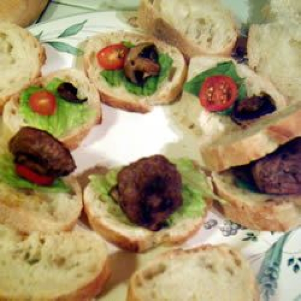 Baby Burgers on Baguettes