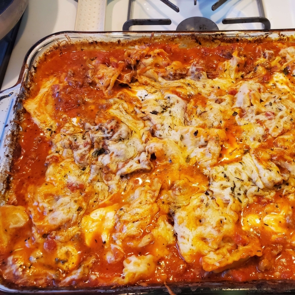 Italian Sausage Ravioli Bake