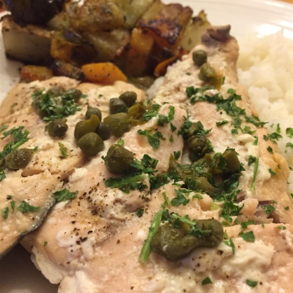 Pan-Poached Alaskan Salmon Piccata