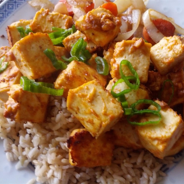 Spicy Baked Marinated Tofu