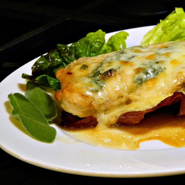Chicken with Prosciutto, Sage, and Fontina Cheese