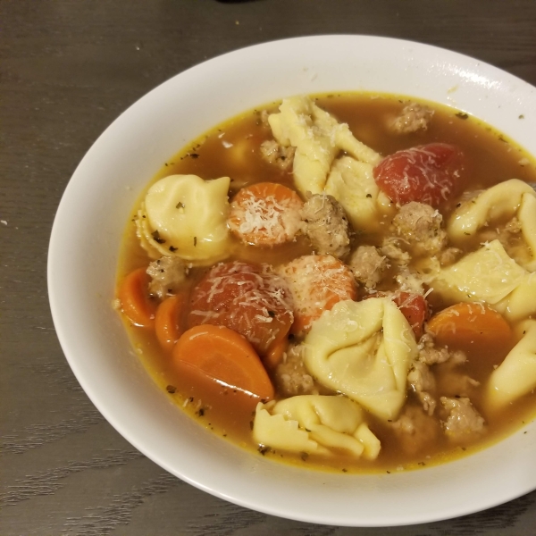 Cheese Tortellini Soup and Sausage