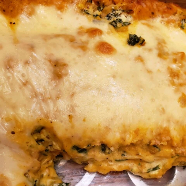 Roasted Butternut Squash and Spinach Lasagna