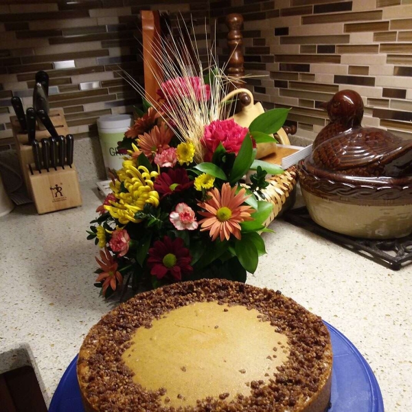 Vegan Pumpkin Cheesecake with Gingersnap Pecan Crust