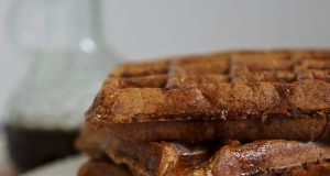 Pumpkin Waffles with Spiced Maple Syrup