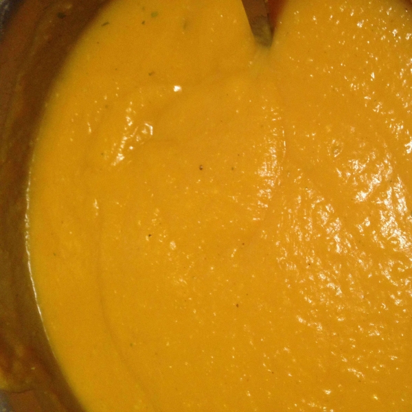 Roasted Butternut Squash Cream Soup with Ginger