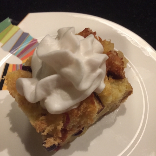 Pineapple Bread Pudding with Raisins