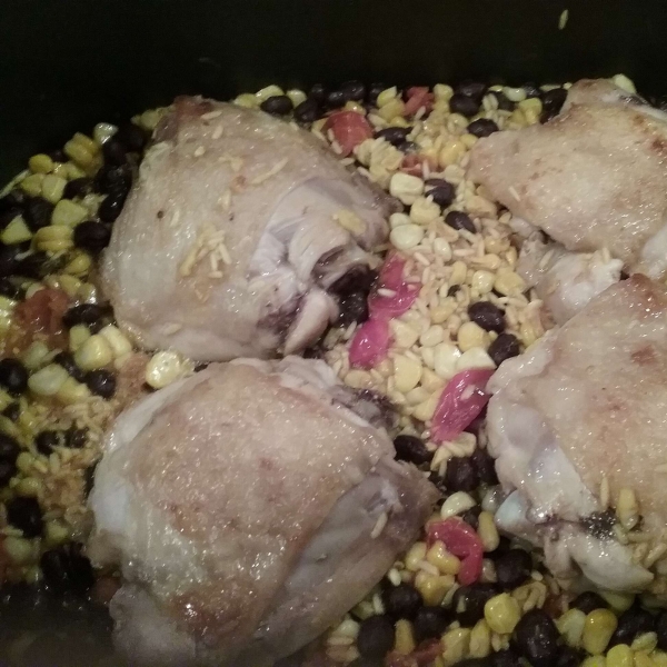 Black Beans, Corn, and Yellow Rice