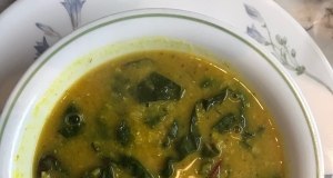 Vegan Red Lentil Soup with Swiss Chard