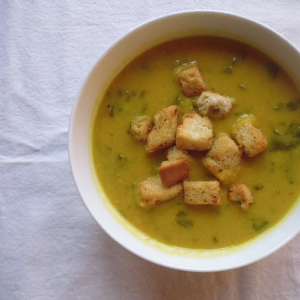 Vegan Red Lentil Soup with Swiss Chard