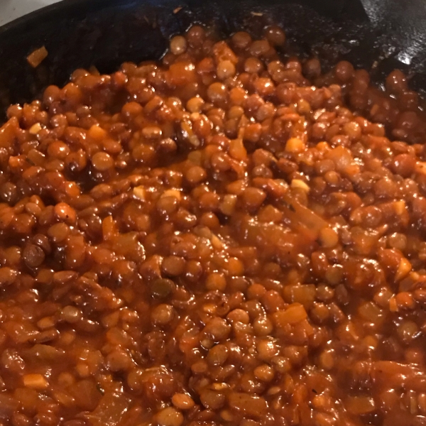 Lentils in Sloppy Joe Sauce