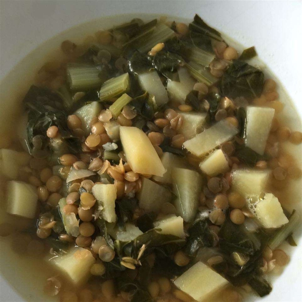 Chard Lentil Soup, Lebanese-Style