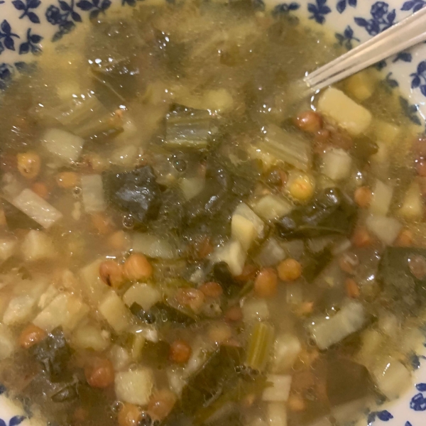 Chard Lentil Soup, Lebanese-Style