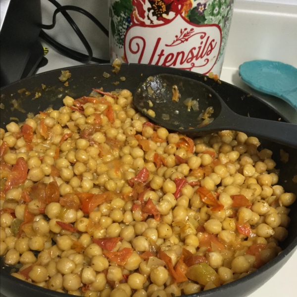 Chickpeas in Tomato Sauce With Feta and Wine