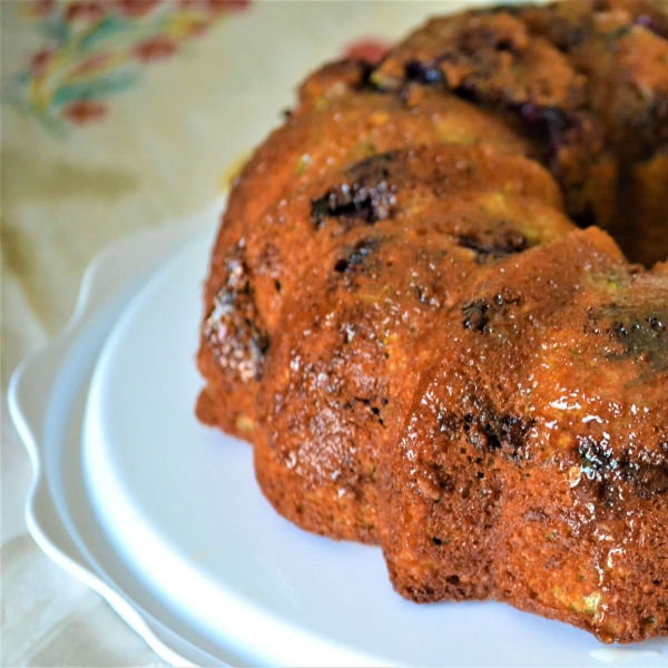 Fat-Free Lemon Blueberry Zucchini Cake