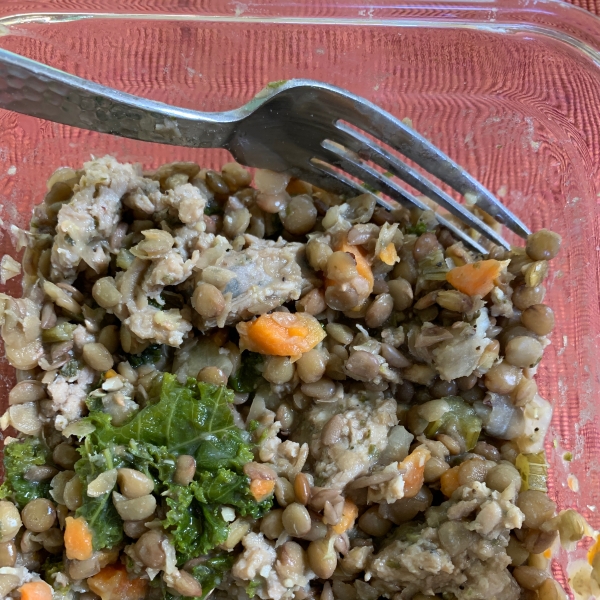 Black Lentil Stew with Sausage and Kale