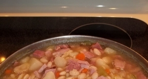 Lima and Navy Bean and Ham Soup