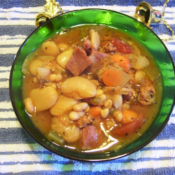 Lima and Navy Bean and Ham Soup