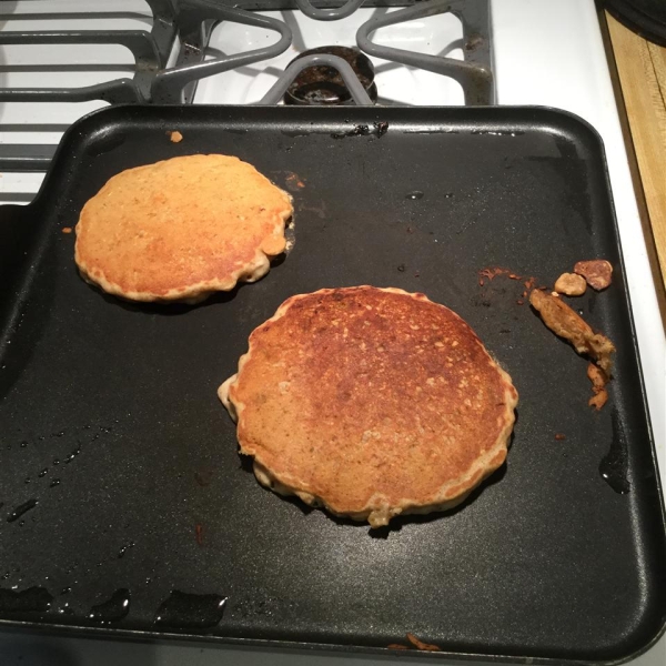 Oatmeal Rhubarb Pancakes