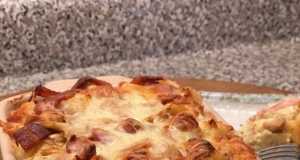 Savory Leek and Bacon Bread Pudding