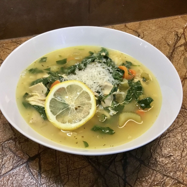 Lemon Chicken Orzo Soup