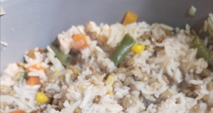 Rice and Lentils from a Rice Cooker