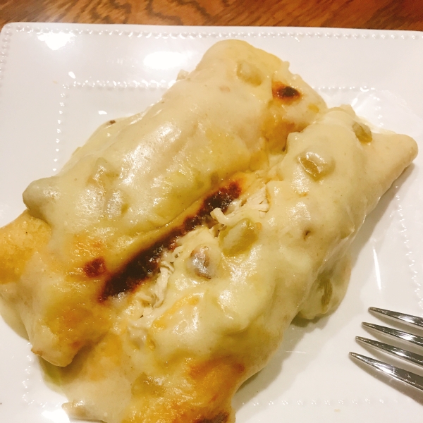 Creamy White Chicken Enchiladas