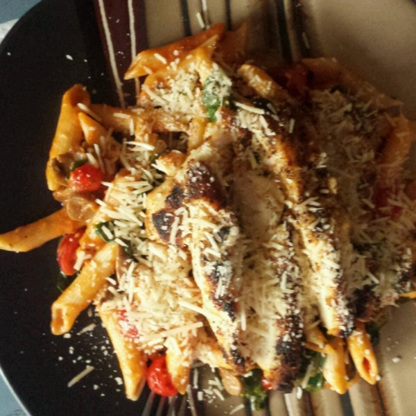 Penne Rosa with Parmesan Crusted Chicken