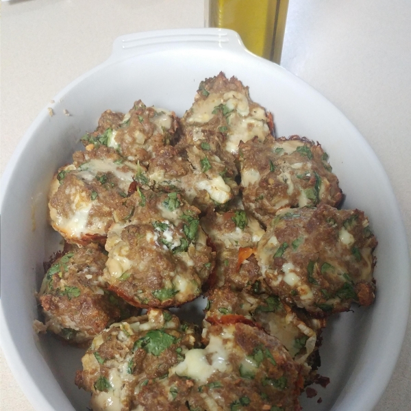 Blue Cheese, Spinach Meat Loaf Muffins