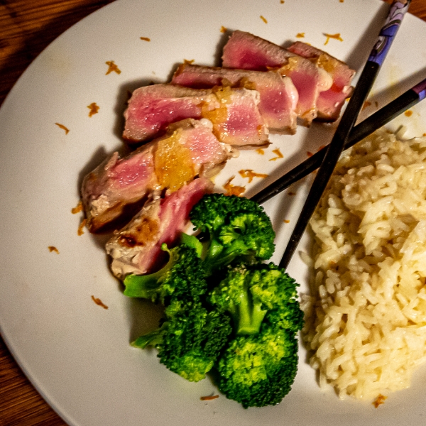 Pan-Seared Ahi Tuna with Blood Orange Sauce