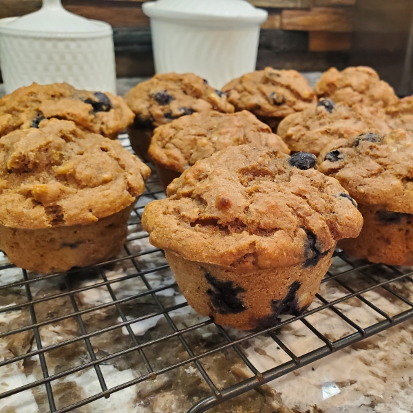 Mimi's Giant Whole-Wheat Banana-Strawberry Muffins