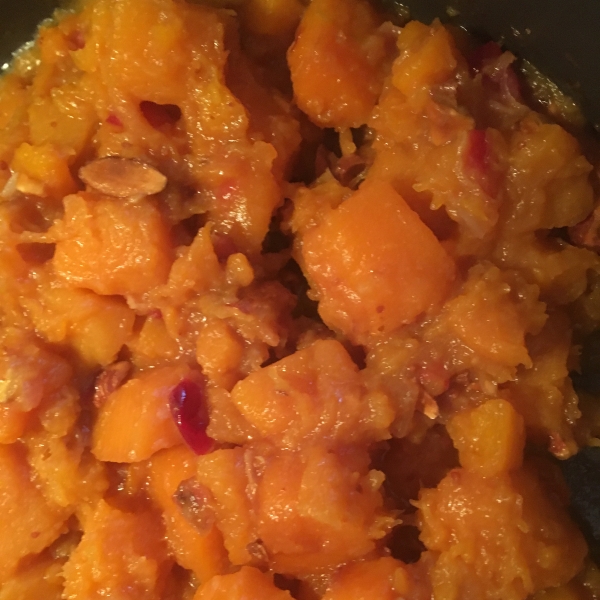 Butternut Squash With Cranberries and Almonds