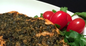 Grilled Salmon With Pesto Crust