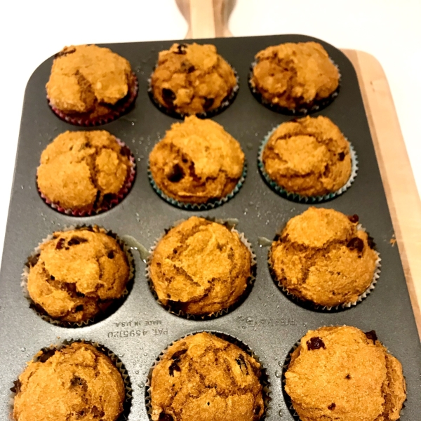 Low-Fat Vegan Pumpkin Chocolate Chip Muffins