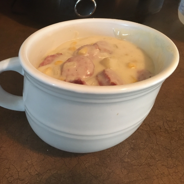 New Orleans Corn Bisque with Smoked Sausage