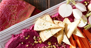 Roasted Beet and Goat Cheese Dip with Pistachios