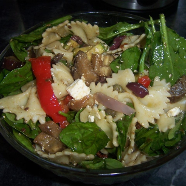 Greek Pasta Salad with Roasted Vegetables and Feta