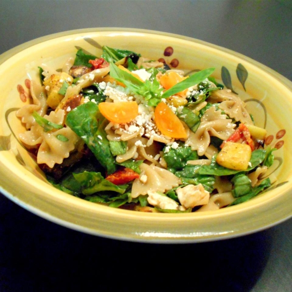 Greek Pasta Salad with Roasted Vegetables and Feta