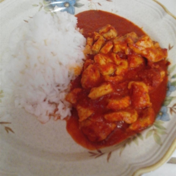 Chicken with Red Chile Sauce and Sausage (Pollo con Salsa Rojo y Chorizo)