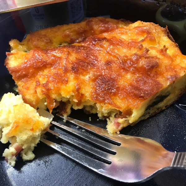 Bacon, Cheddar and Spinach Strata