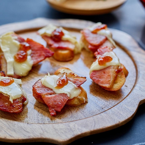 Ham and Brie Crostini with Fig Jam