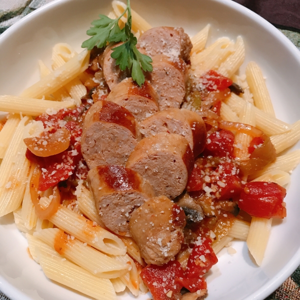 Penne with Peppers and Sausage