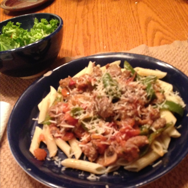 Penne with Peppers and Sausage